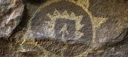 Pictograph - sun and arrow