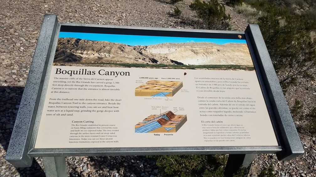Boquilla Canyon Sign - Big Bend National Park During Government Shutdown