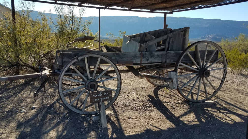 Wagon at Castolon Historic District - Big Bend During Government Shutdown
