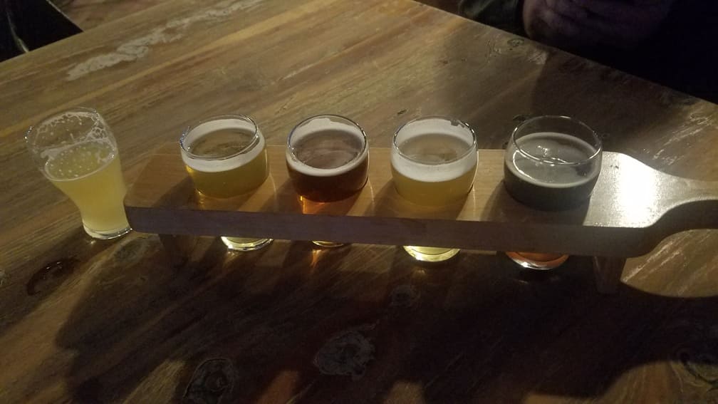 Brick Vault Brewery and BBQ Flight of Beers