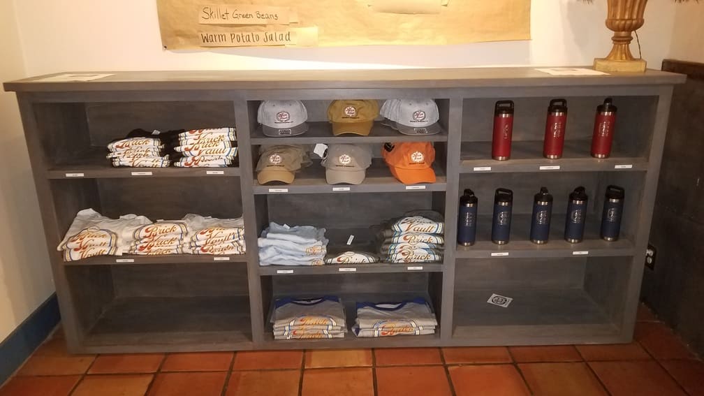 Brick Vault Brewery and BBQ merchandise
