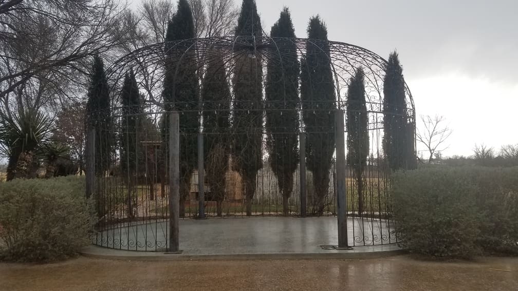 Giant bird cage at Gage Gardens