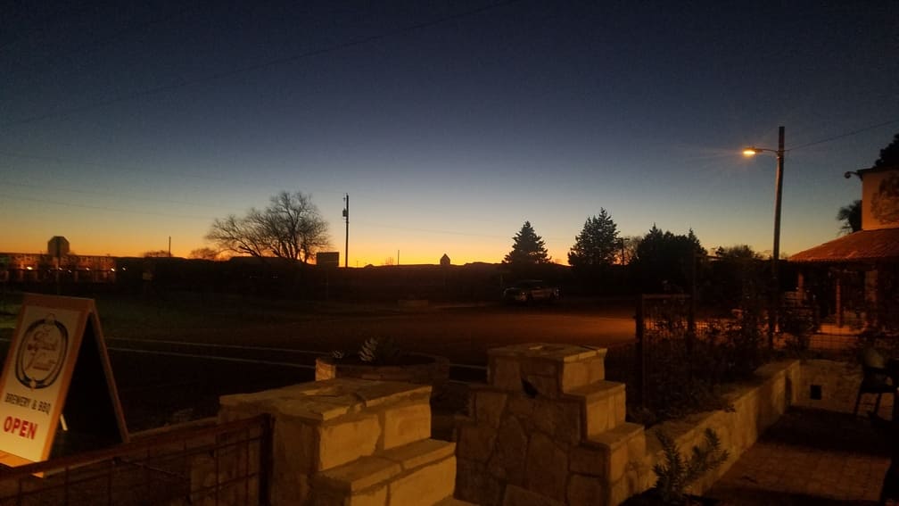 Sunset from Brick Vault Brewery and BBQ