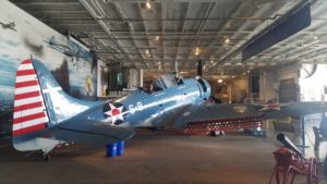 first plane you see inside USS Lexington