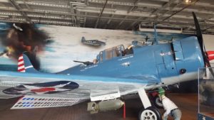 plane inside USS Lexington